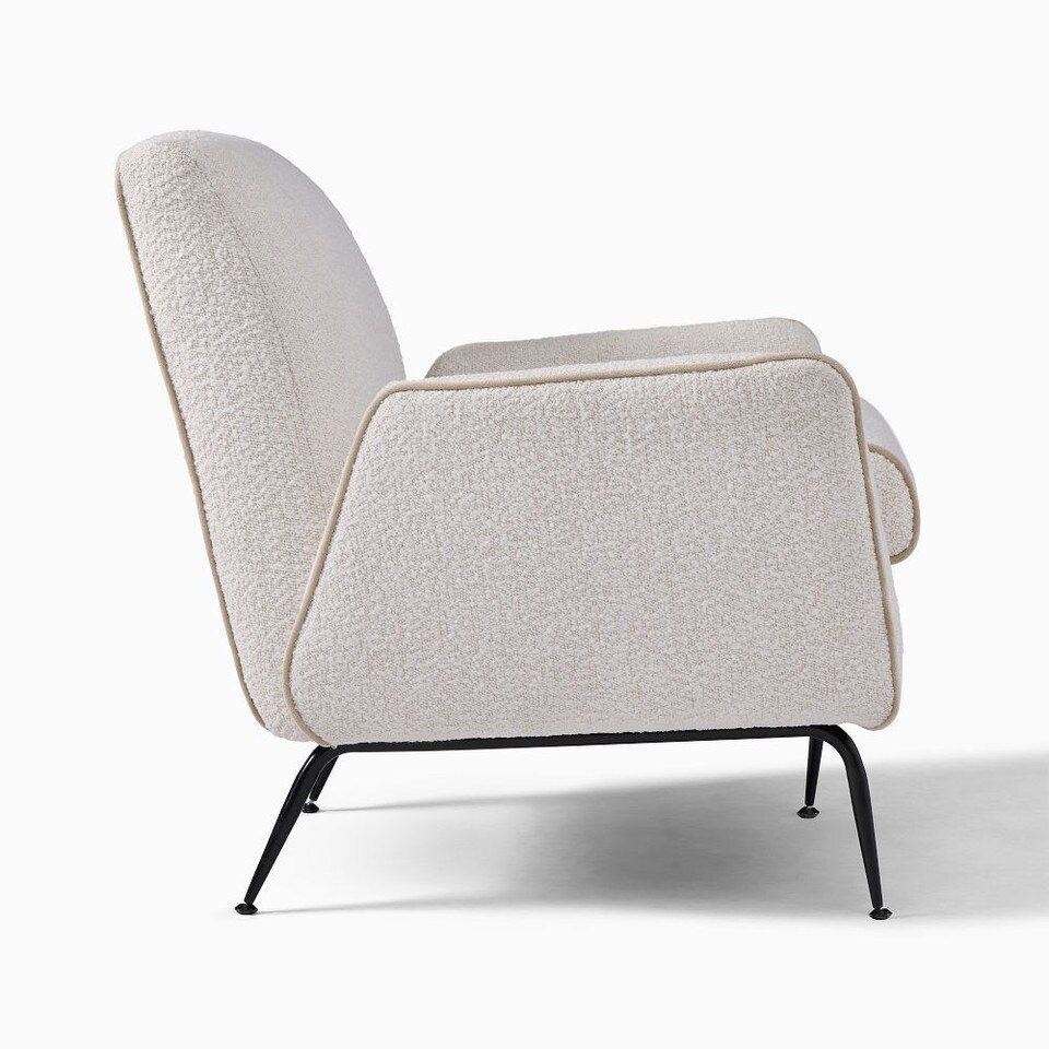 Kip Flare Armchair With Contrast Piping | West Elm UK